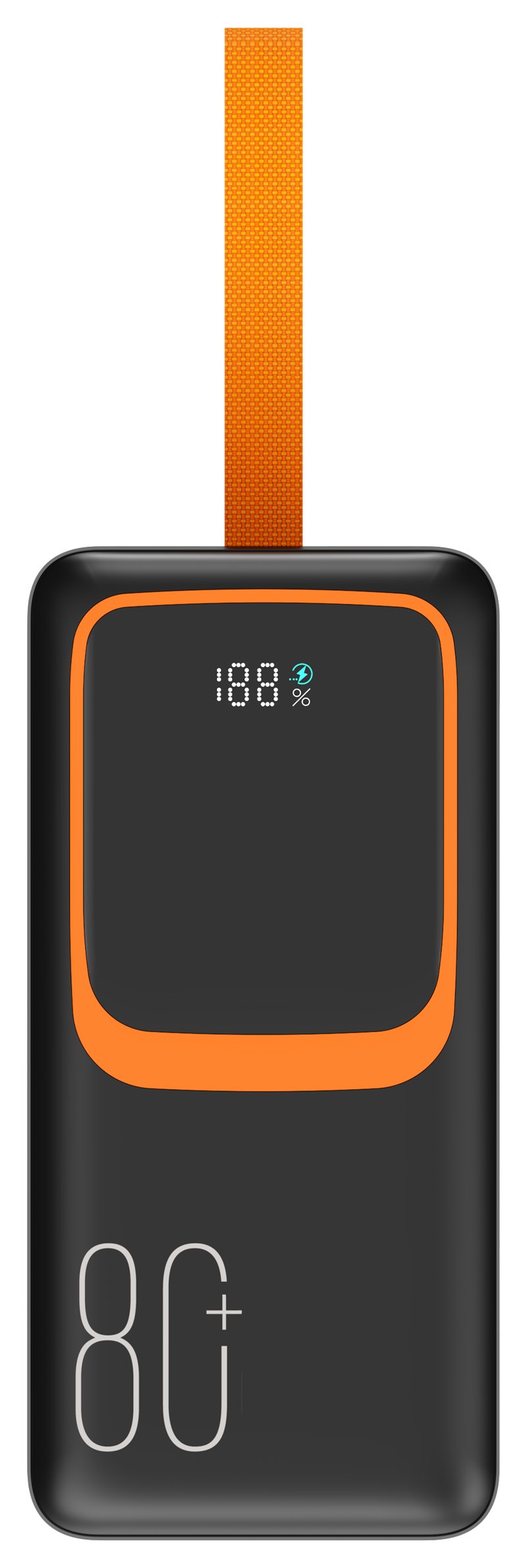 MF VOLT 100W high-capacity power bank with large LED display, 3 built-in cables